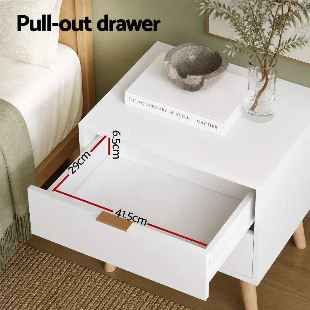 Queen Bed Frame Boucle Upholstered Beige with Gas Lift Storage and Bedside Table