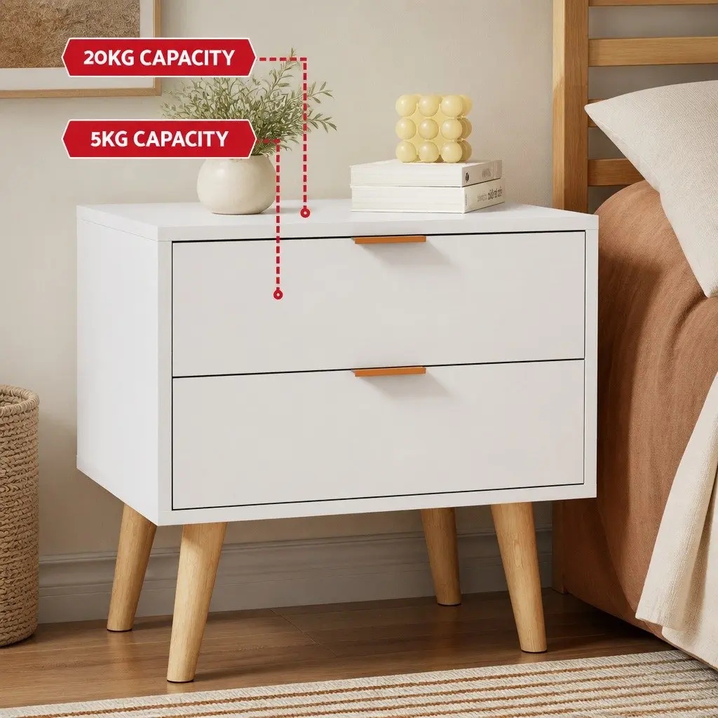 Queen Bed Frame Boucle Upholstered Beige with Gas Lift Storage and Bedside Table