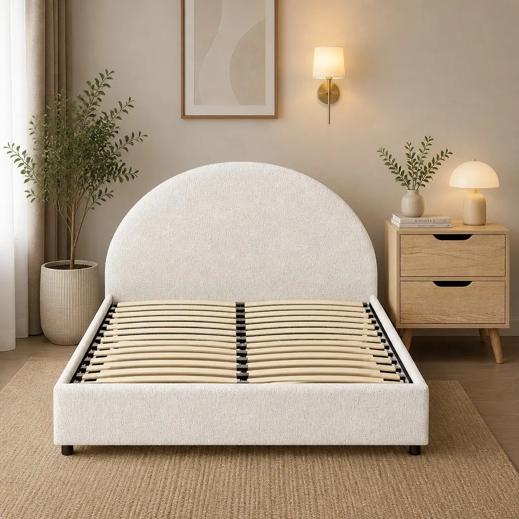 Queen Gas Lift Bed Frame with Bedside Table