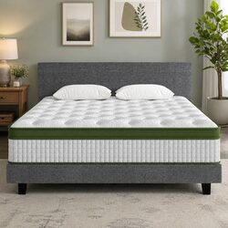 Versatile King Bed Frame with Hybrid Mattress for Any Room