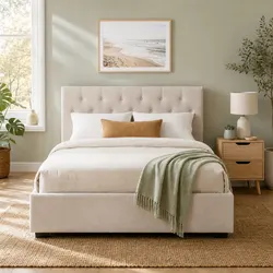 Practical Double Bed Frame and Nightstand for Any Home