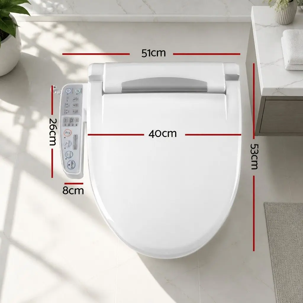 Electric Bidet Toilet Seat Cover Auto Smart Water Wash Dry Panel Control White