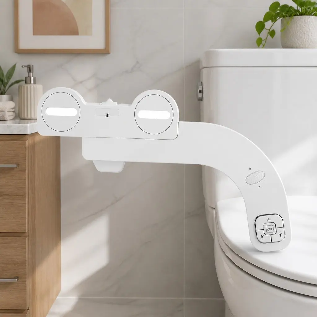 Ultra-Slim Bidet Attachment Non-Electric Cold Water 0.23 Inch White