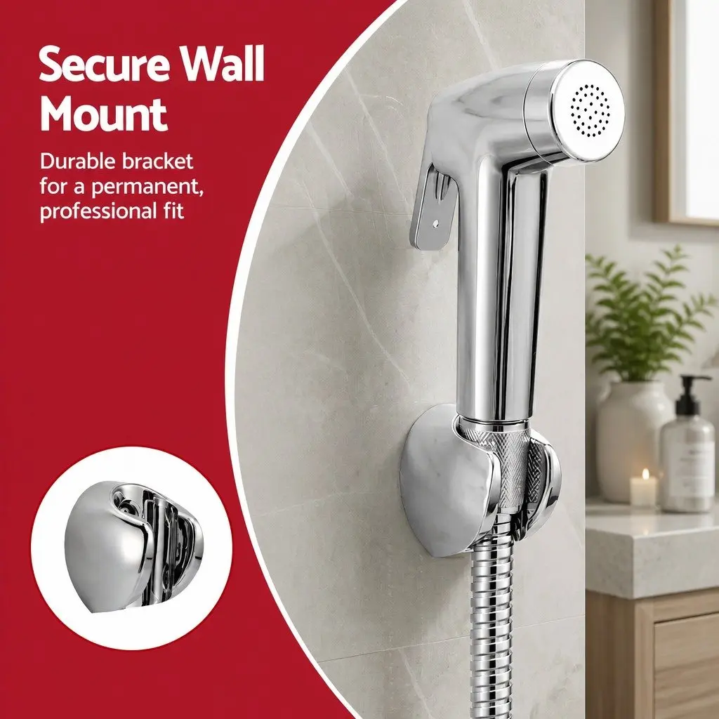 Handheld Bidet Sprayer Toilet Attachment Stainless Steel Hose 1.5m Silver