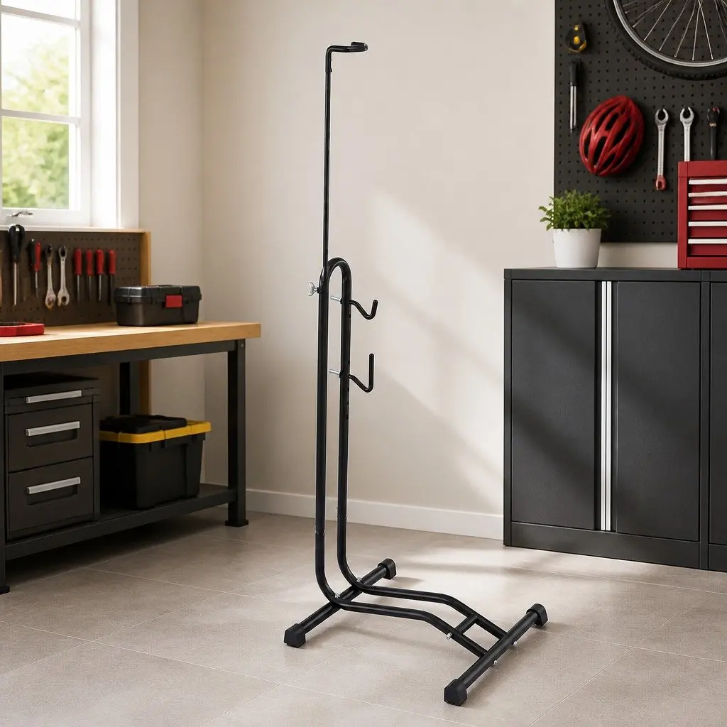 Bike Parking Stand 4-in-1 Vertical Floor Storage Rack for 24"-27.5" Bicycles