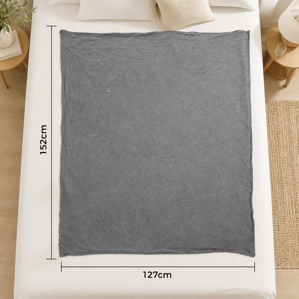 Cooling Blanket Double-Sided Nylon Cotton Bamboo Blend Lightweight Breathable Grey Small Medium