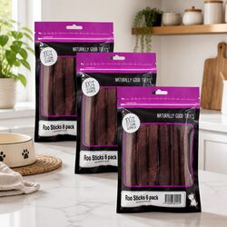 Practical Roo Sticks Treats for Everyday Dog Use - 6 Pack x 3
