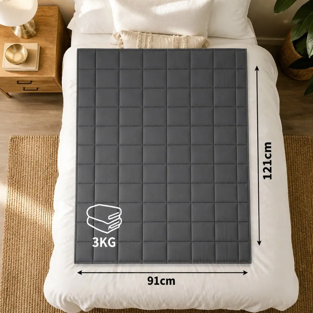 Weighted Knitted Blanket Chunky Polyester Adult Kids Grey Pink Blue Green Navy Yellow