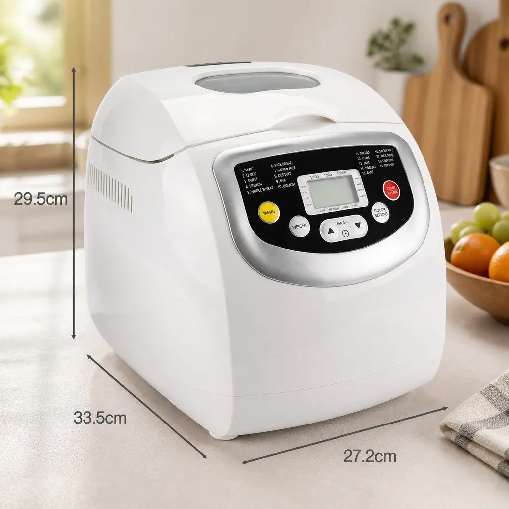 Automatic Bread Maker Machine 19 Program Non Stick 2lb Capacity White