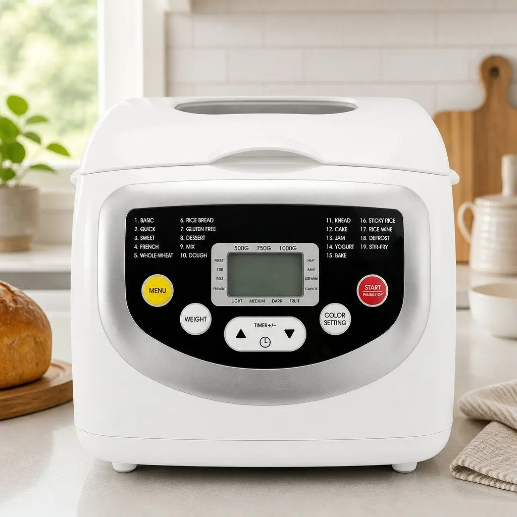 Automatic Bread Maker Machine 19 Program Non Stick 2lb Capacity White
