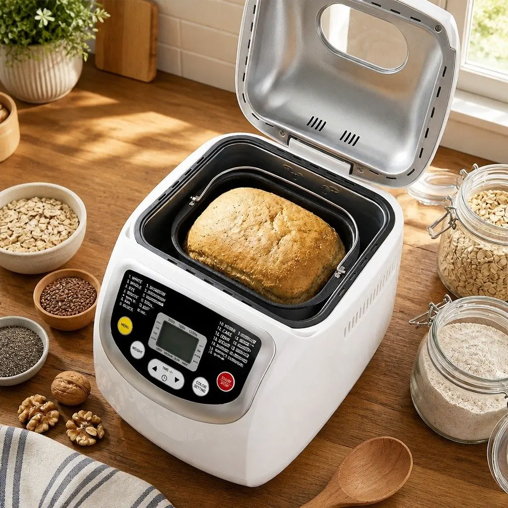 Automatic Bread Maker Machine 19 Program Non Stick 2lb Capacity White