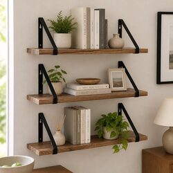 Floating Shelf DIY Hanging Shelves Wooden Wall Storage Display Rack Home