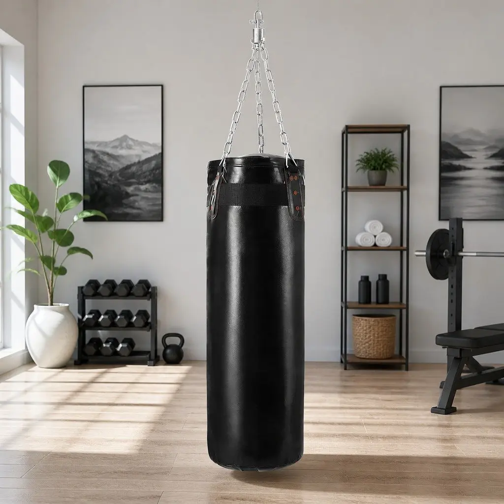 Hanging Punching Bag Black Multi-layer Sturdy Material 30x30x100cm Home Gym Training
