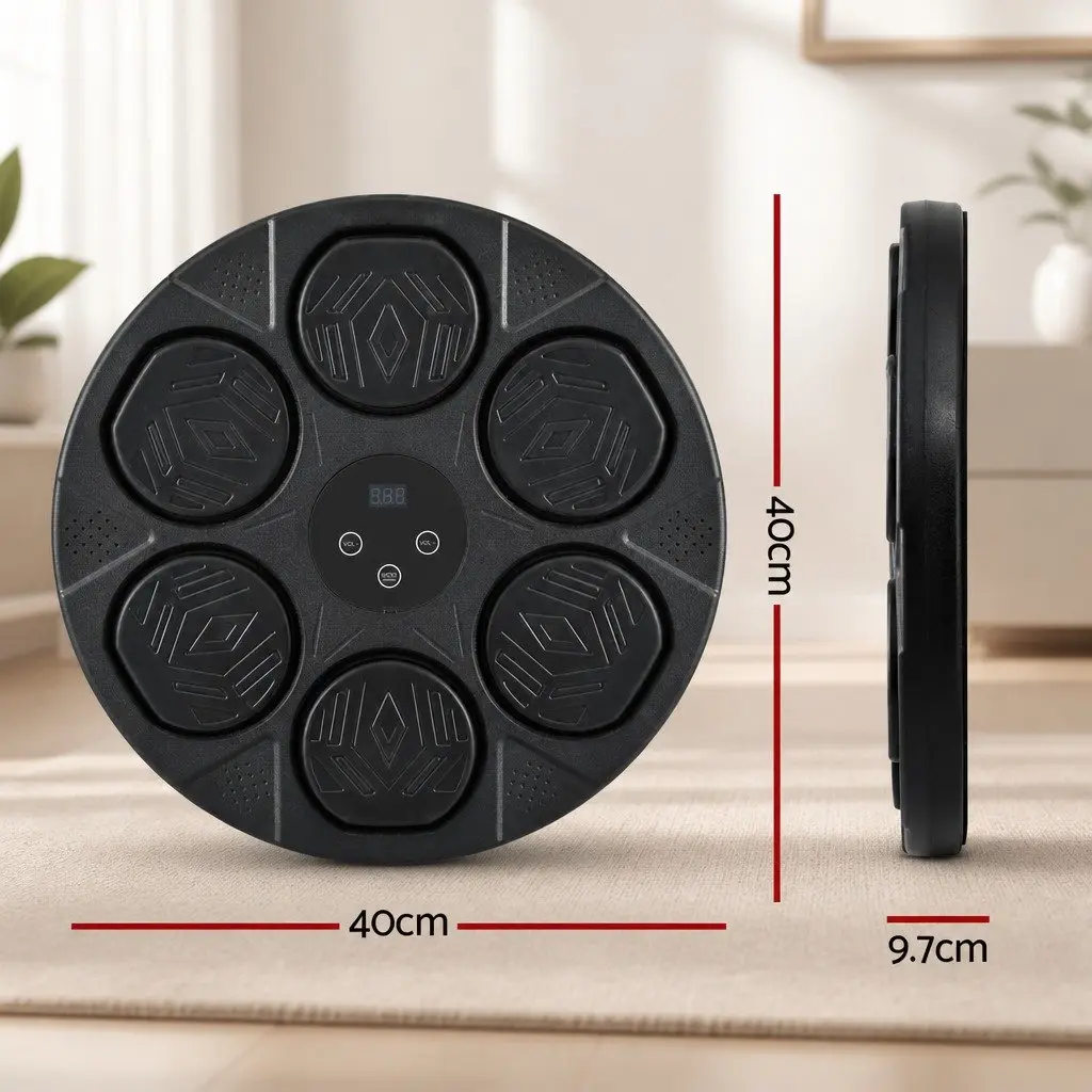 Wall-Mounted Electronic Boxing Machine TPU ABS 40cm Black