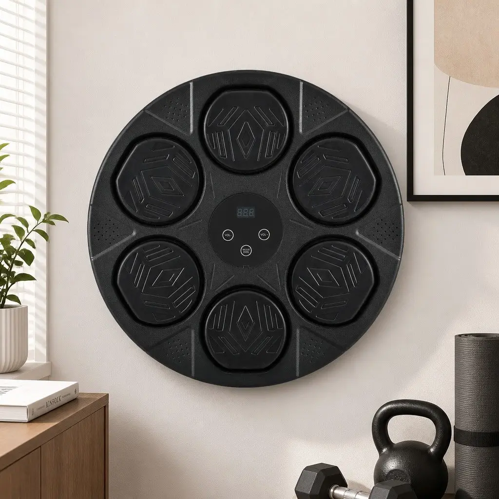 Wall-Mounted Electronic Boxing Machine TPU ABS 40cm Black