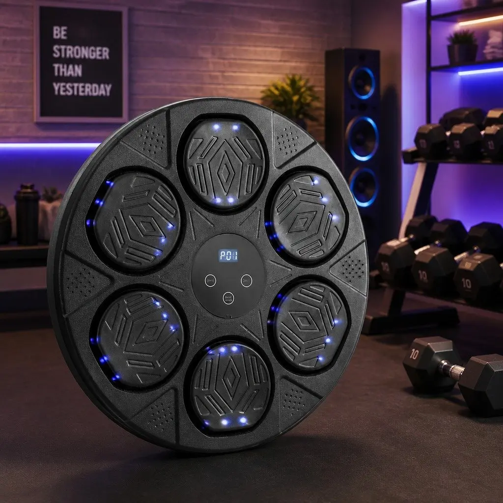 Wall-Mounted Electronic Boxing Machine TPU ABS 40cm Black