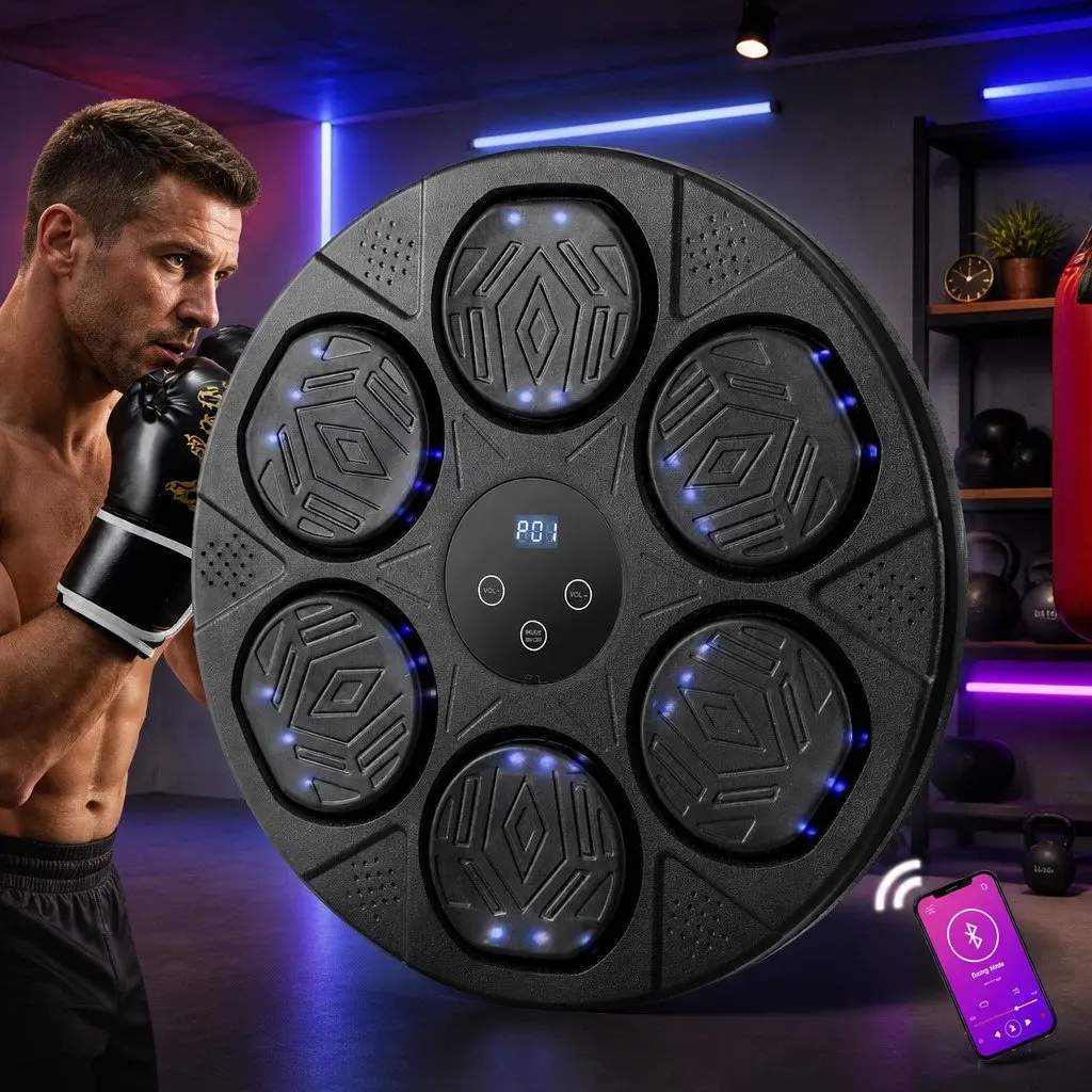 Wall-Mounted Electronic Boxing Machine TPU ABS 40cm Black