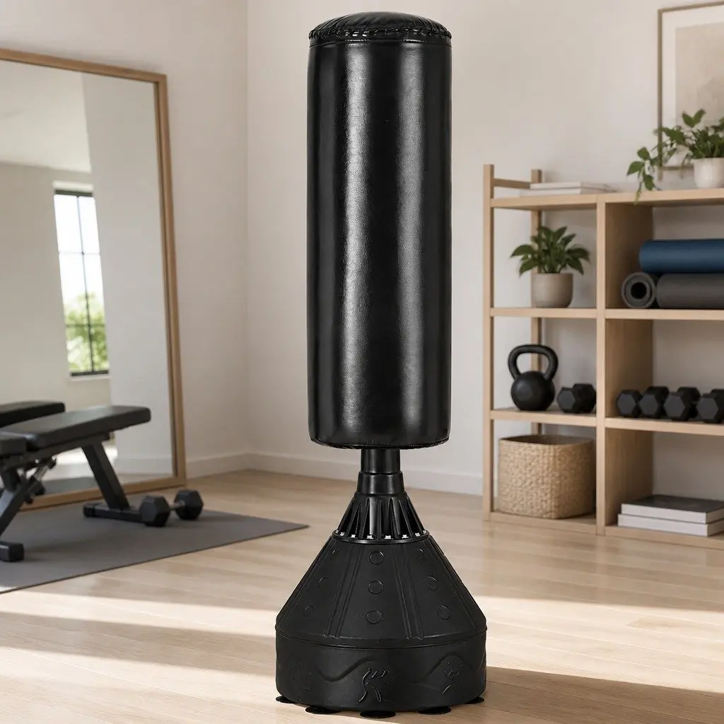 Boxing Punching Bag Stand Freestanding Sturdy Multi-layered Construction 170CM Black