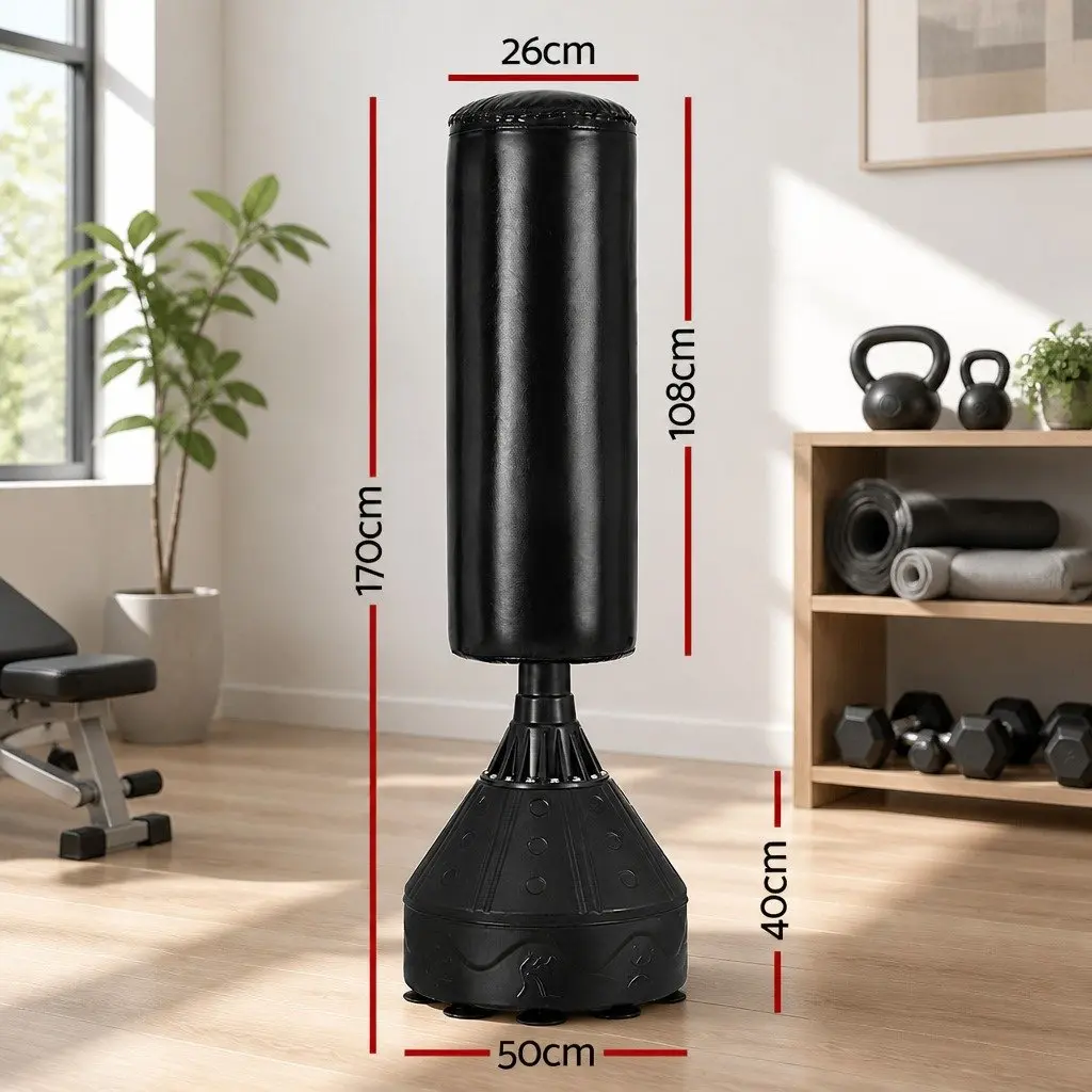 Boxing Punching Bag Stand Freestanding Sturdy Multi-layered Construction 170CM Black