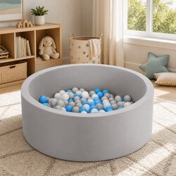 90cm Grey Kids Foam Ball Pit for Playrooms