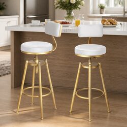 Bar Stools Kitchen Counter Height Dining Chair Swivel Adjustable Footrest