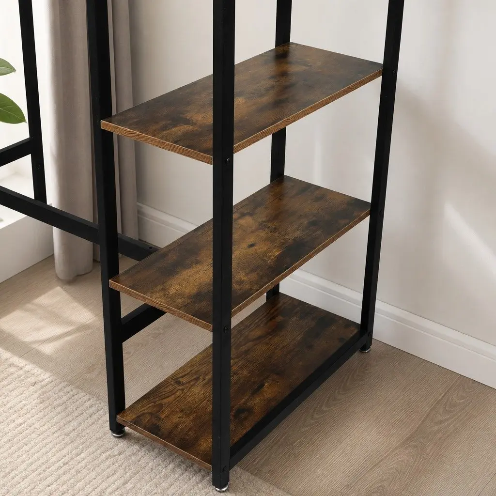 High Bar Table Industrial MDF Steel 110cm Brown