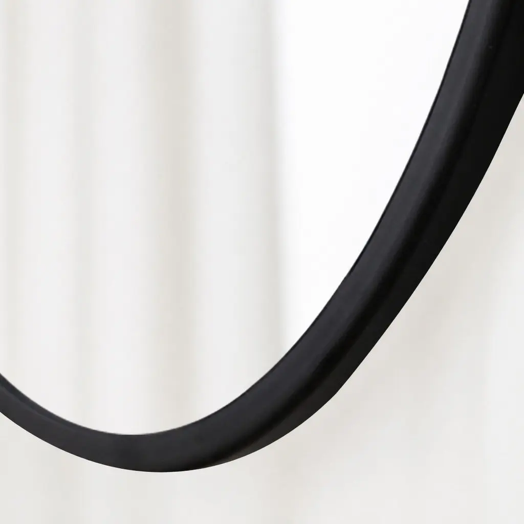 Round Wall Mirror Steel Black Large 50 60 70 80cm