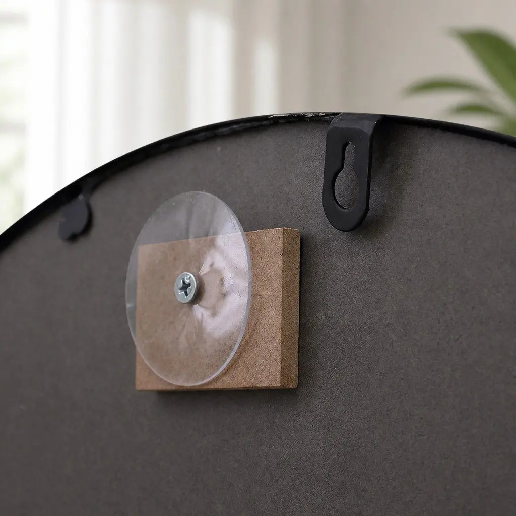 Round Wall Mirror Steel Black Large 50 60 70 80cm