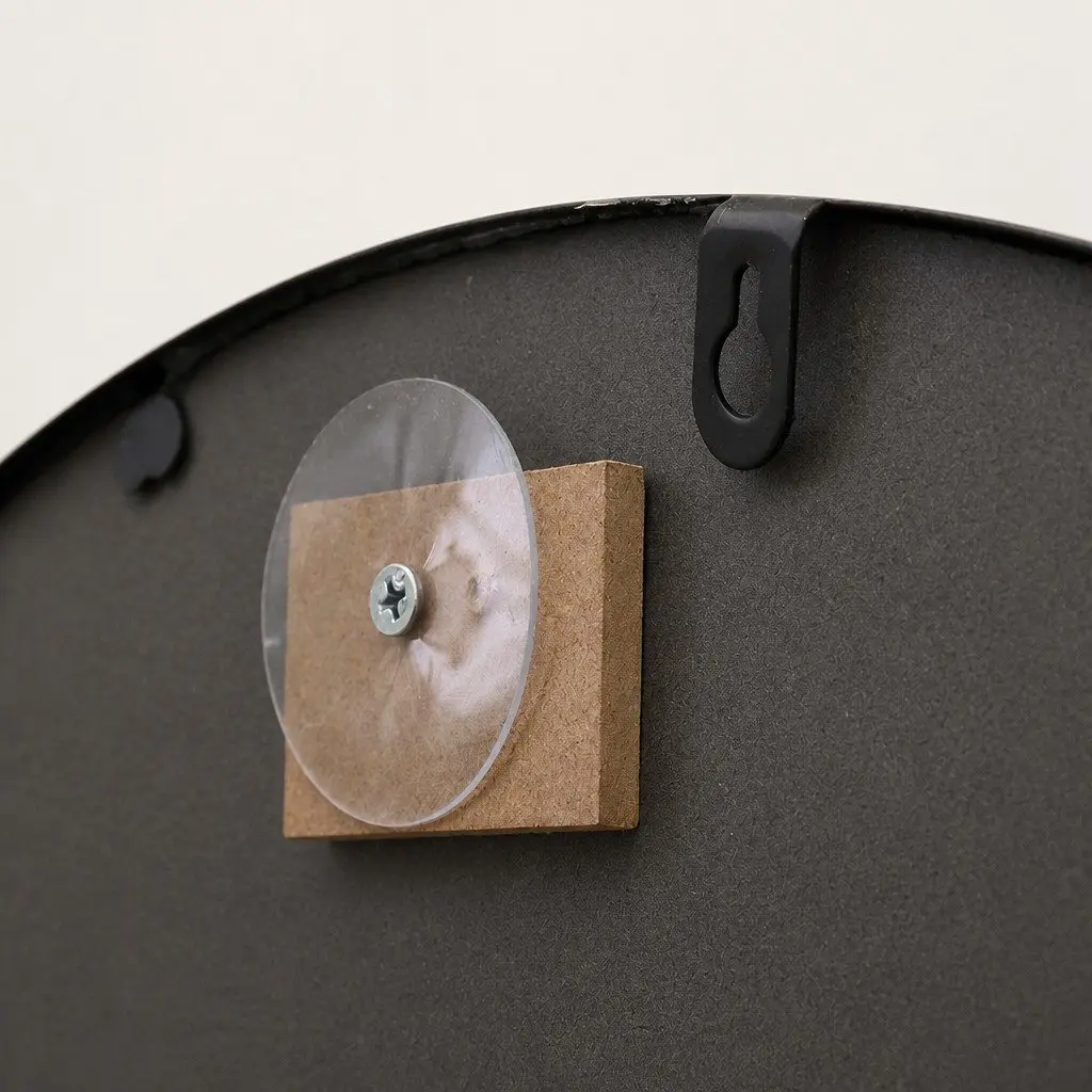 Round Mirror Steel Frame Wall Mountable Bathroom Bedroom Living Room Black 50cm 60cm 70cm 80cm