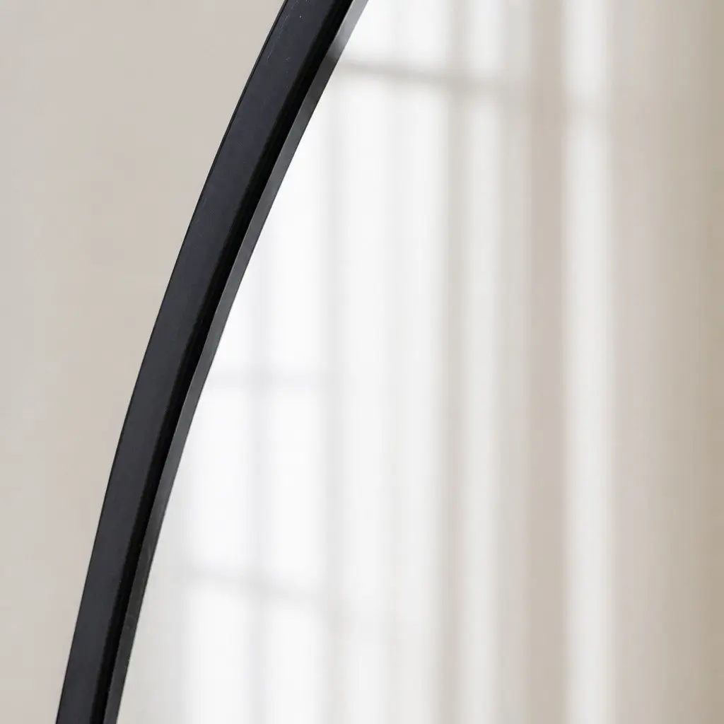 Round Wall Mirror Steel Frame 50cm 60cm 70cm 80cm Black