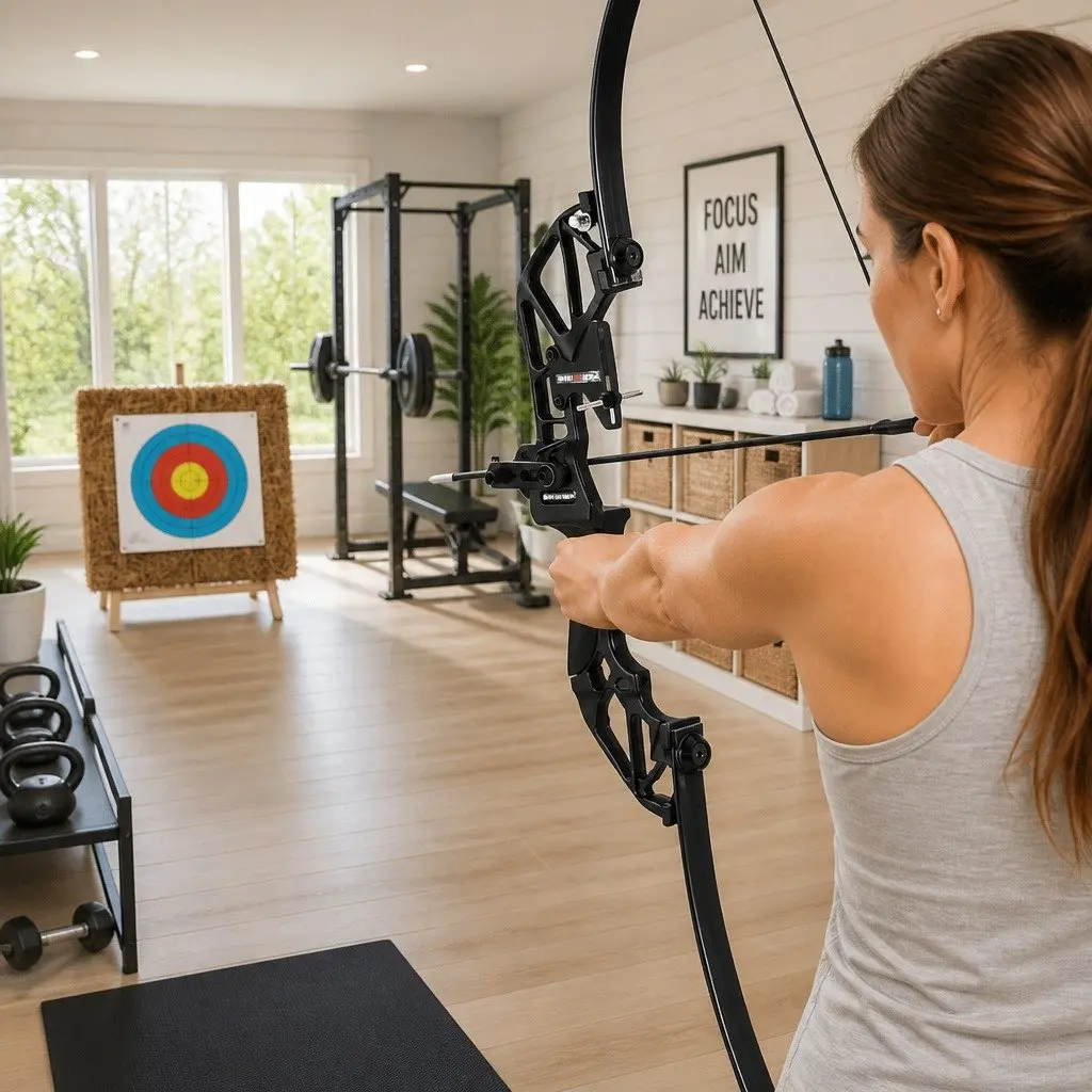 Recurve Bow Arrow Set 55lbs Takedown Archery Green 135cm