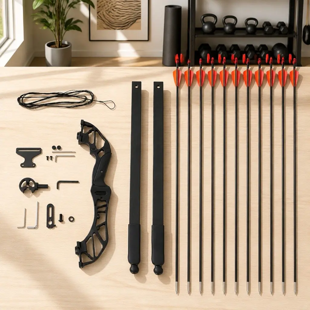 Recurve Bow Arrow Set Takedown 55lbs 135cm Fiberglass Aluminum Alloy Red Black