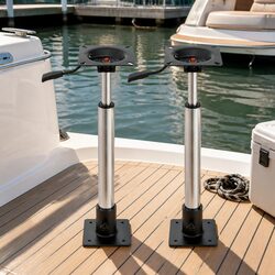 Boat Seat Pedestal 55-75cm Adjustable Gas Lift 360 Swivel Black 2 Pack