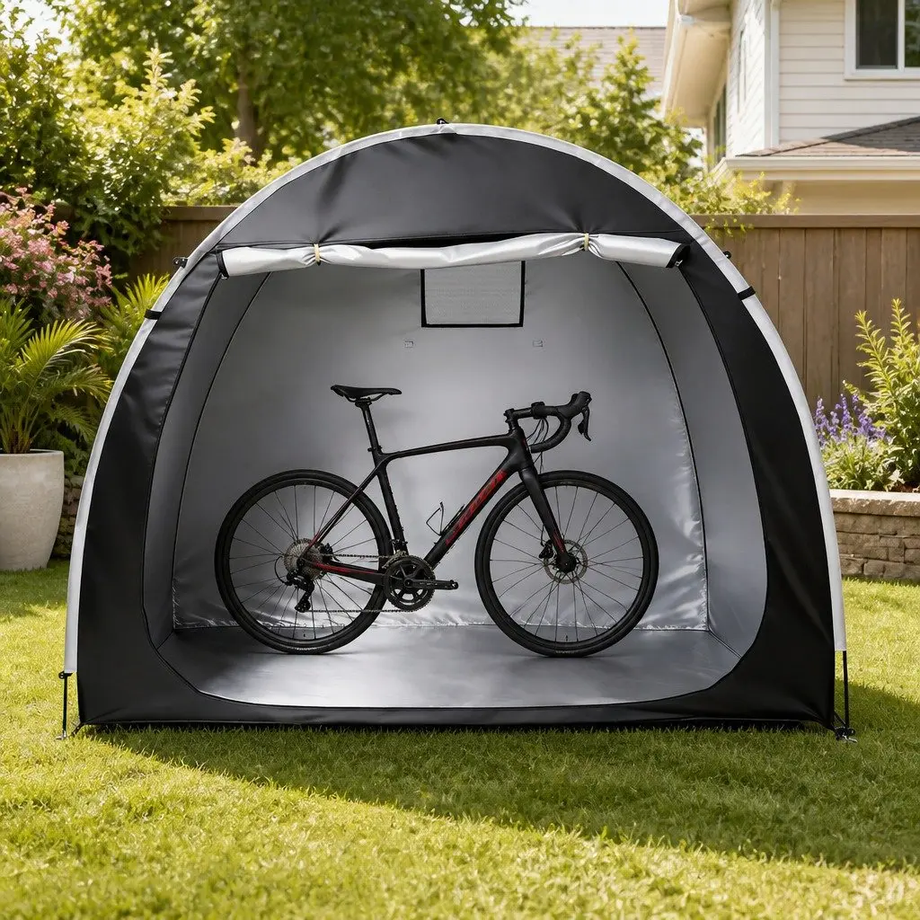 Bike Storage Tent Waterproof UV Resistant 200cm x 150cm x 165cm Black