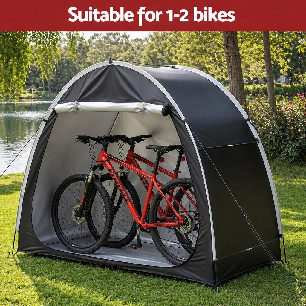Bike Storage Tent Waterproof 210D Oxford Fabric Large Space Black