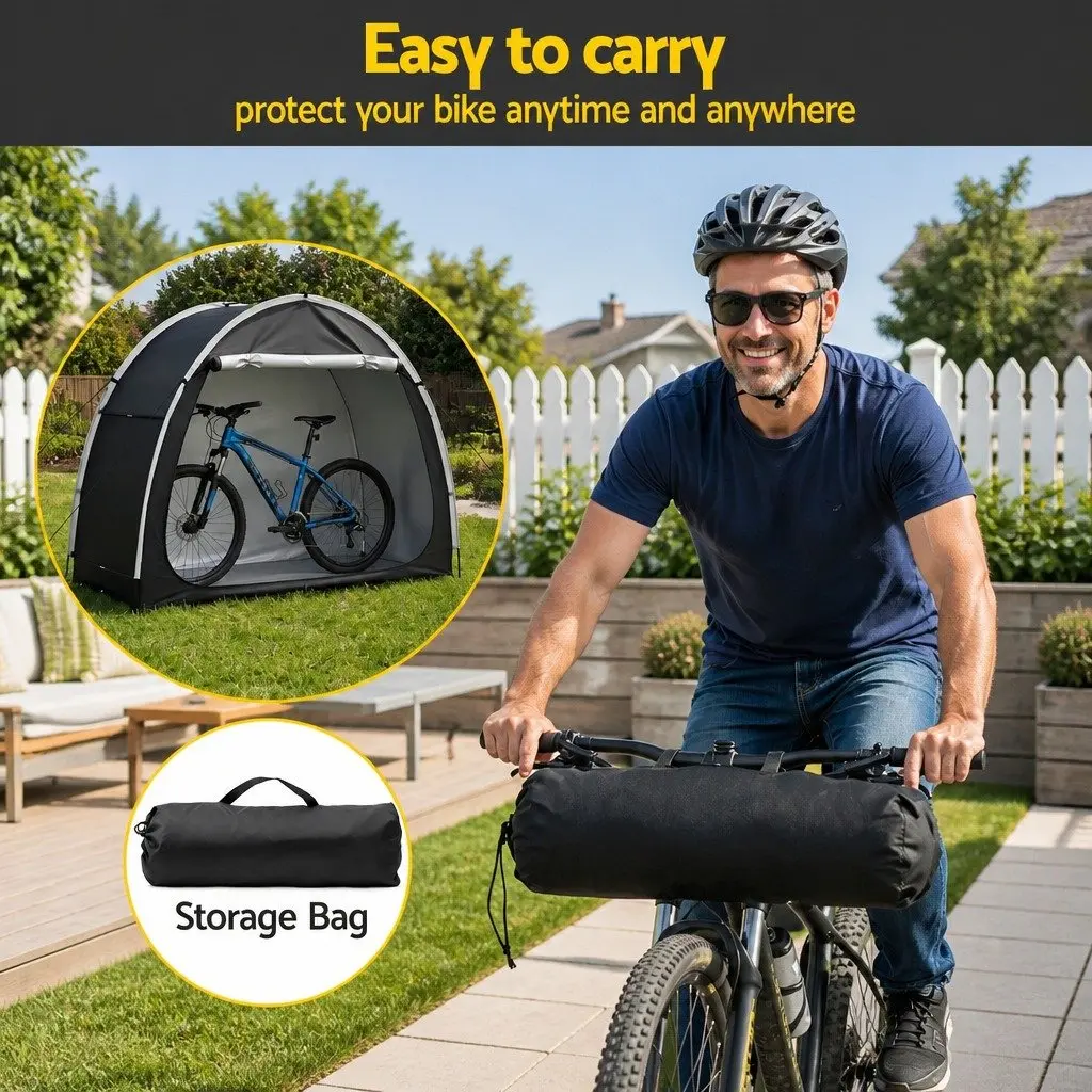 Bike Storage Tent Waterproof 210D Oxford Fabric Large Space Black