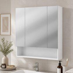 Versatile White Bathroom Mirror Cabinet for Practical Use