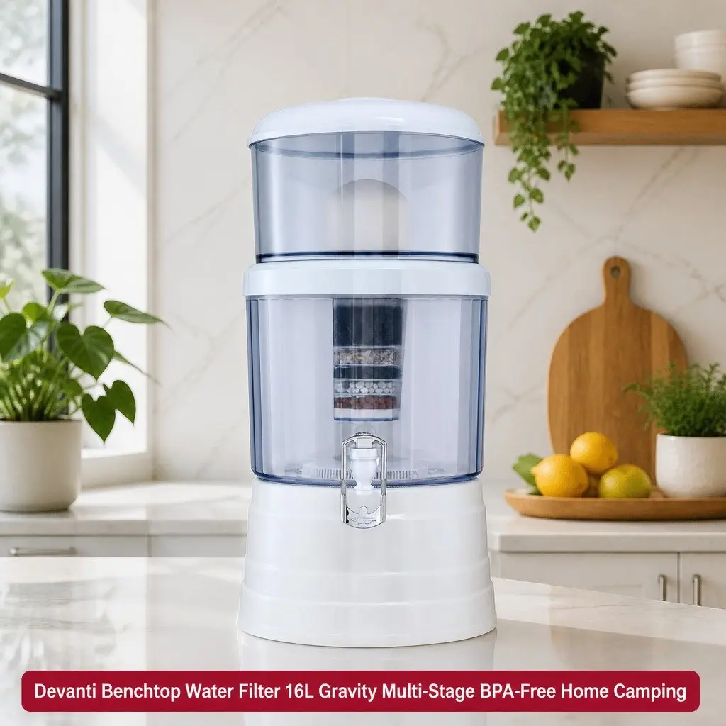 Benchtop Water Filter Multi-Stage Filtration System 16L White