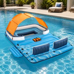 Practical Inflatable Island for Water Fun at Home