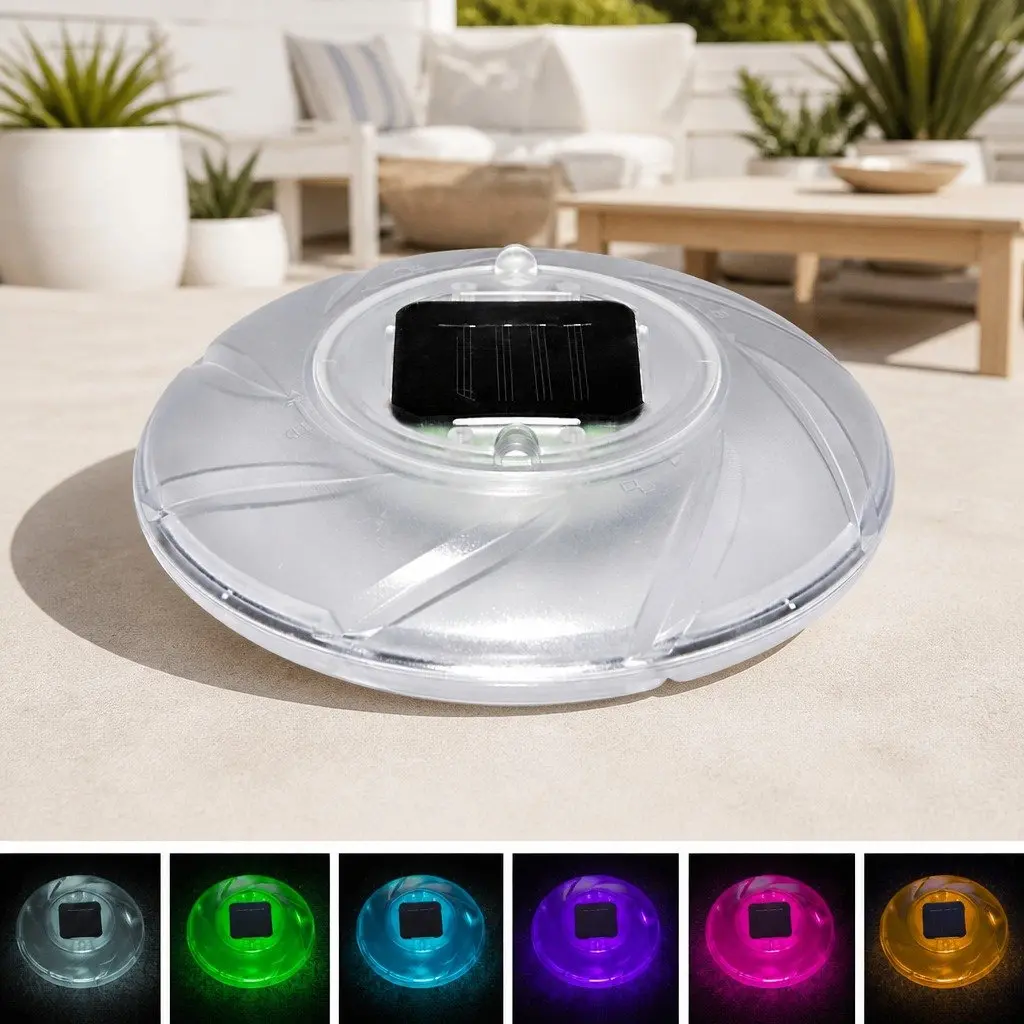 Solar Float Lamp LED Waterproof Multicolour Pool Light 18cm White