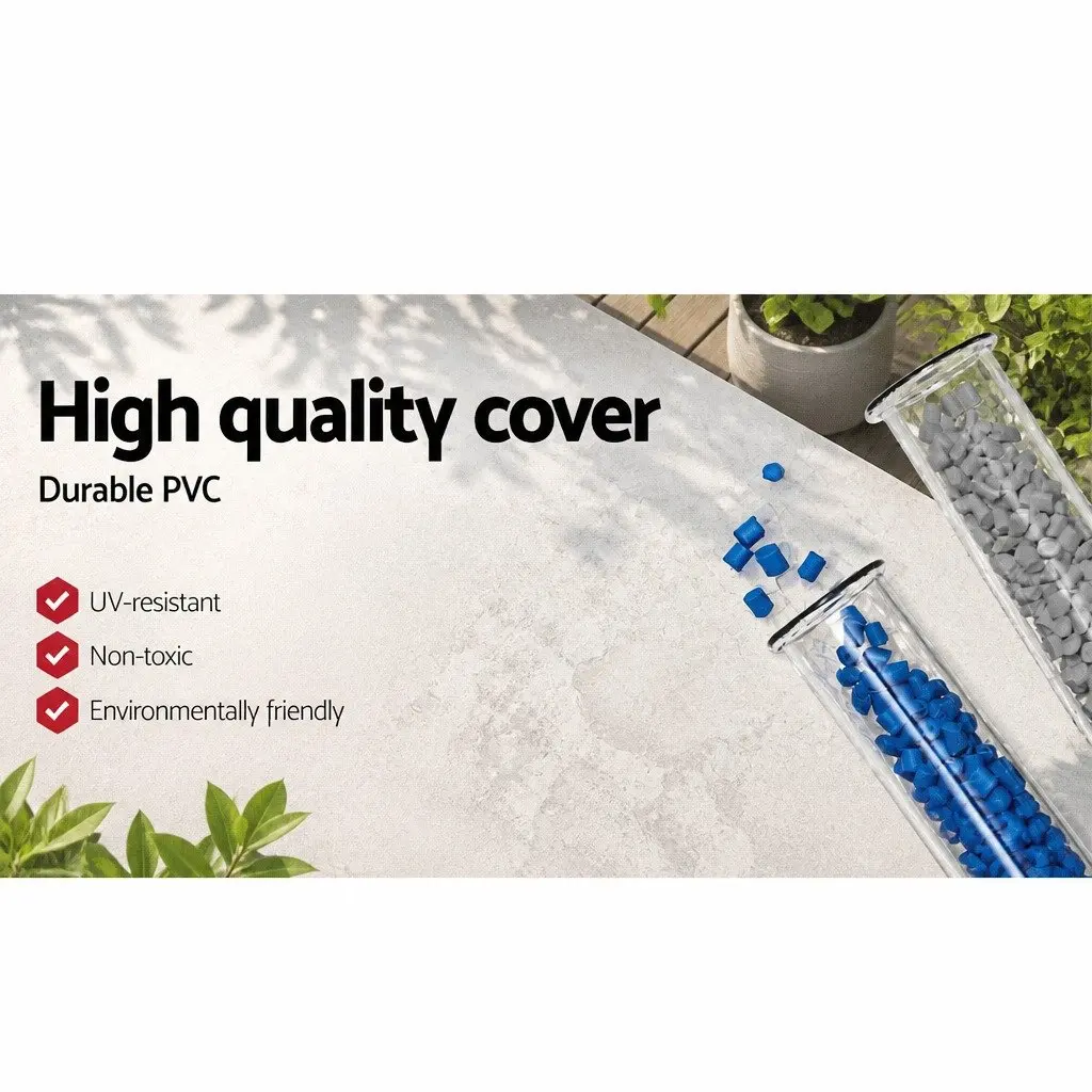 Round Pool Cover Black UV-Resistant PVC 3.7m Diameter with Drainage Holes