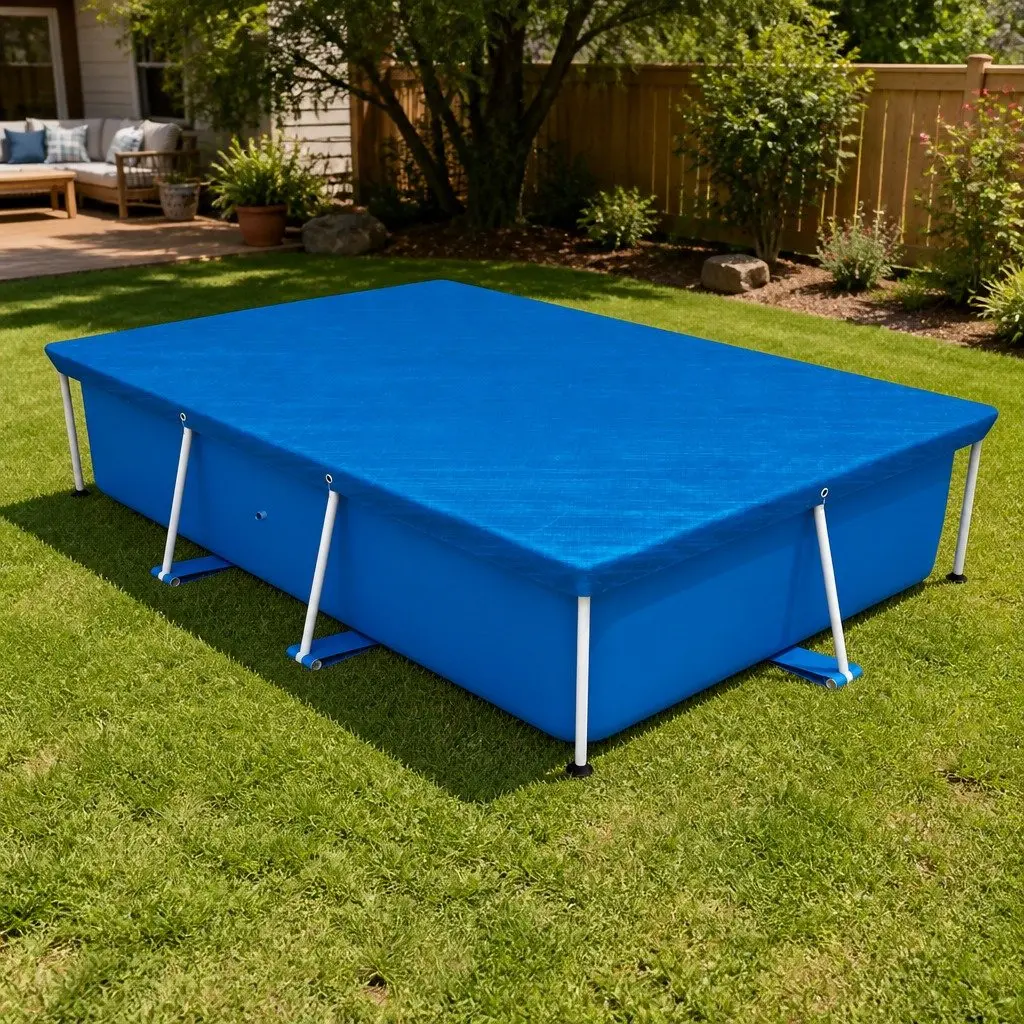 Rectangle Pool Cover 264x174cm Blue PE Shelter for Above Ground Swimming Pools
