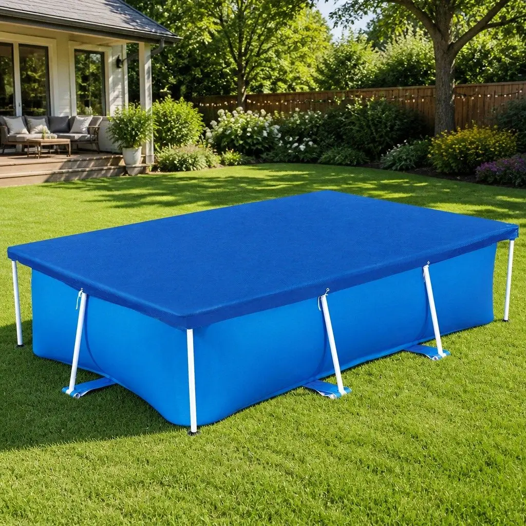 Rectangle Pool Cover 264x174cm Blue PE Shelter for Above Ground Swimming Pools