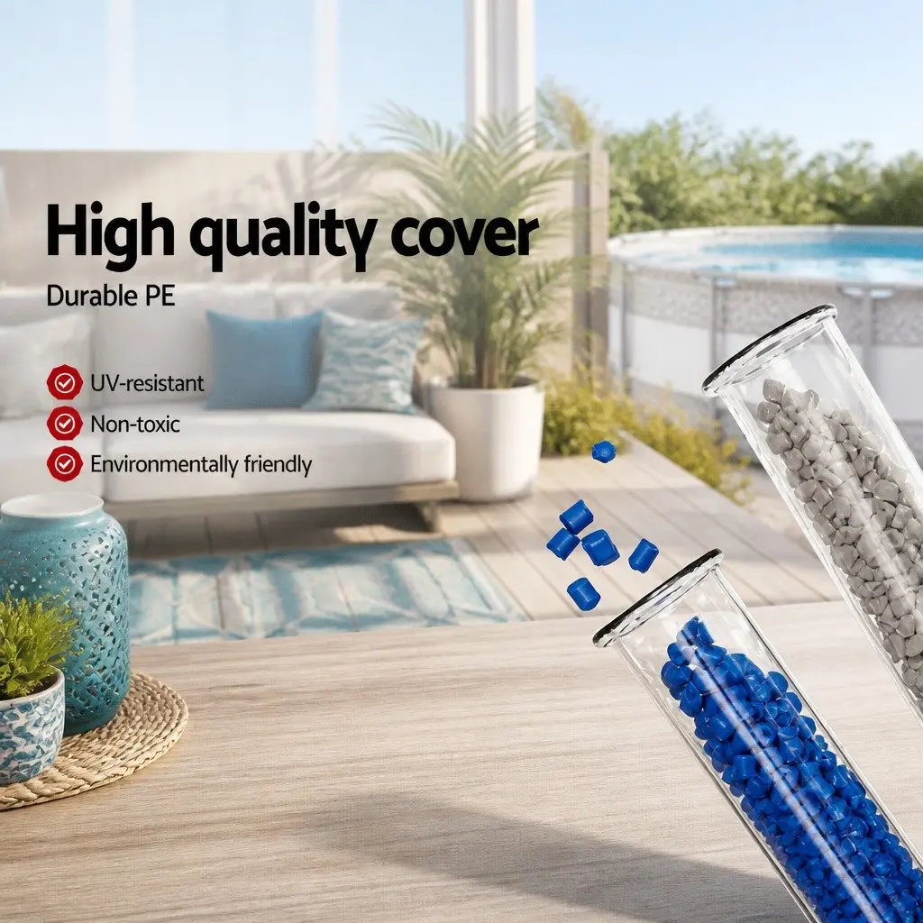 Pool Cover PE Blanket 4M x 2.11M Blue with Rope
