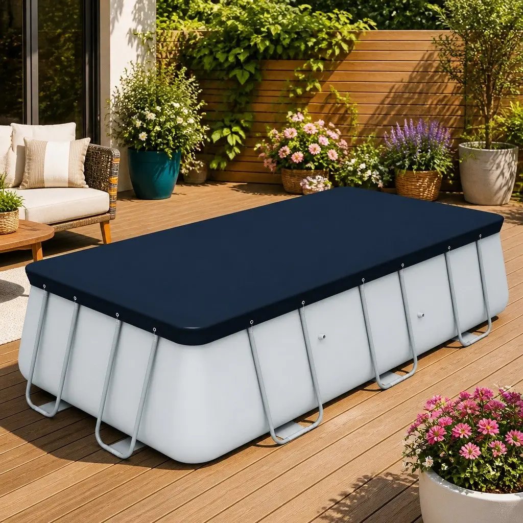 Swimming Pool Cover Multicolour PVC Blanket 4.12x2.01m Durable Debris Guard