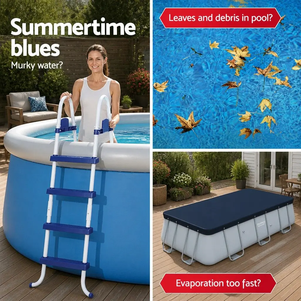 Swimming Pool Cover Multicolour PVC Blanket 4.12x2.01m Durable Debris Guard