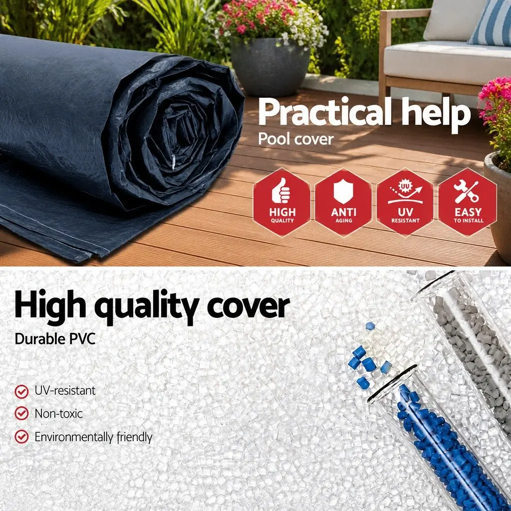 Swimming Pool Cover Multicolour PVC Blanket 4.12x2.01m Durable Debris Guard