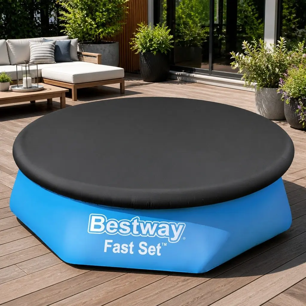 Pool Cover PVC 240cm Round for 2.44m Above Ground Swimming Pools