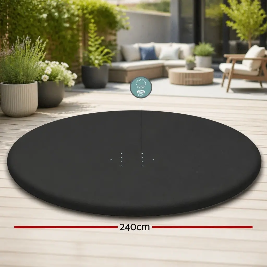 Pool Cover PVC 240cm Round for 2.44m Above Ground Swimming Pools