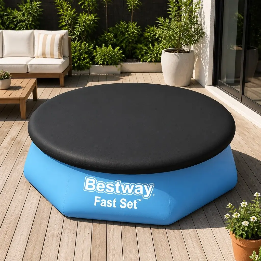 Pool Cover PVC 240cm Round for 2.44m Above Ground Swimming Pools